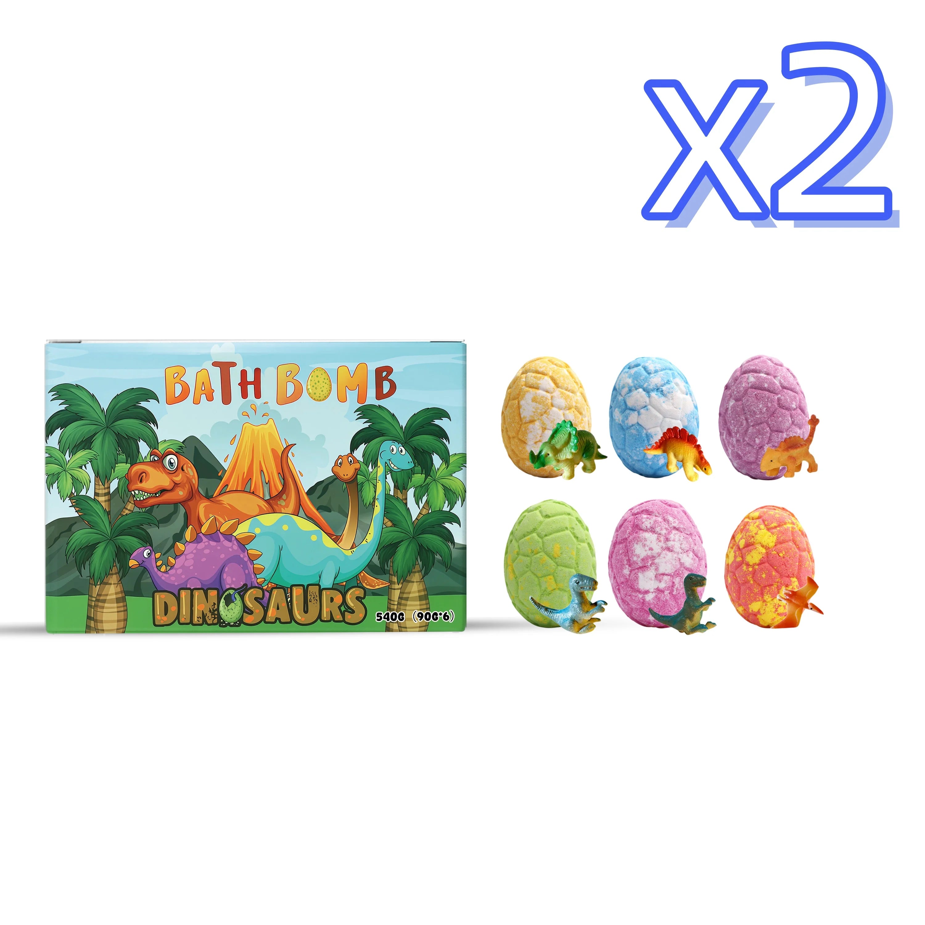 Dinosaur Egg Bath Bombs with Surprise Toys – 6-Pack Kids Gift Kids Bath Bombs Zpaxo 2 Set