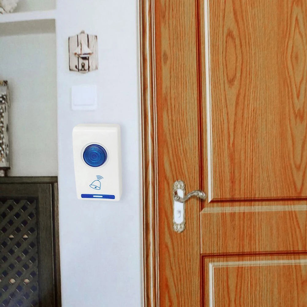 LED Wireless Smart Doorbell Volume Adjustable Office Door Bell Remote Control Battery Powered Security Portable 32 Tune Songs Zpaxo