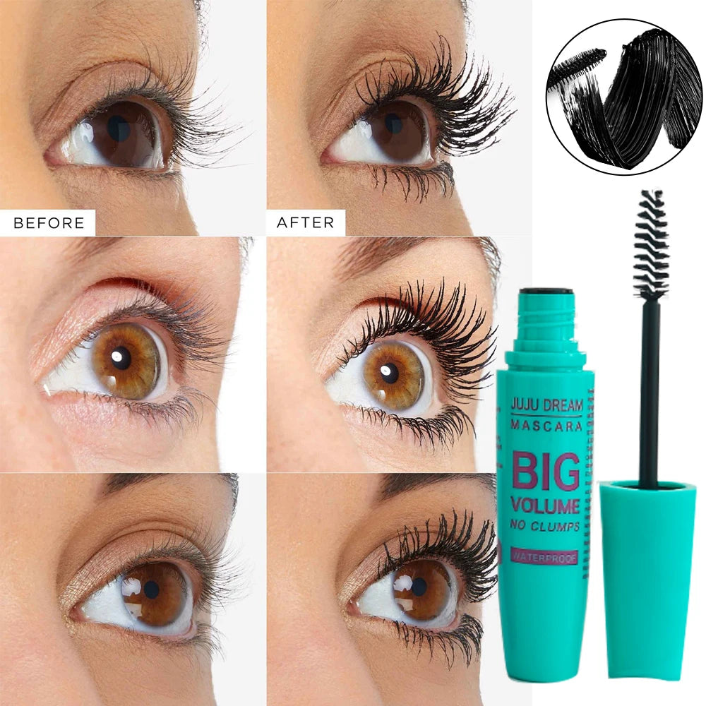 Black Mascara Thickening - Long-Lasting, Volumizing , Fiber Formula with 360° Spiral Brush Waterproof Liquid Fiber Mascara Zpaxo