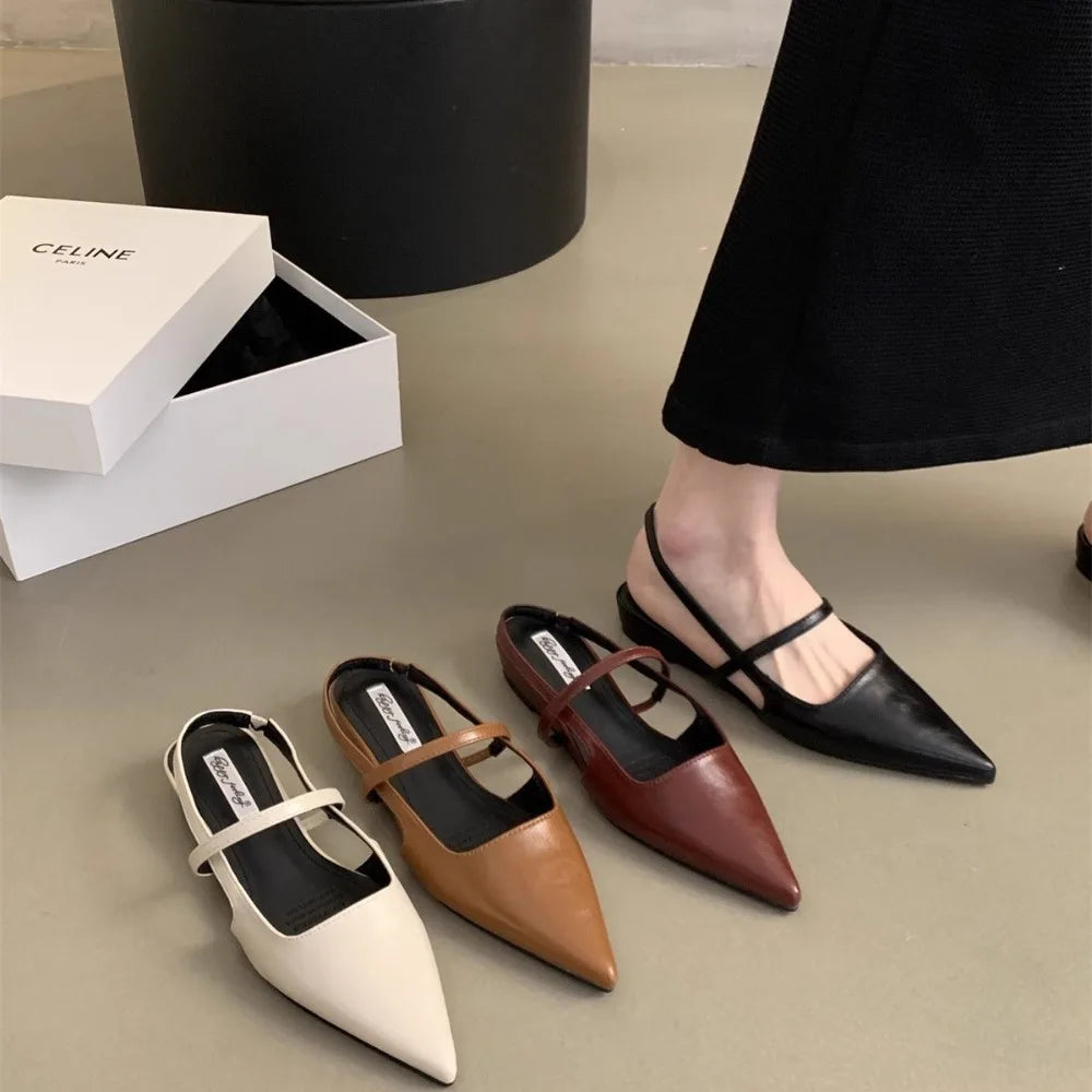 Women Sandals Shoes Pointed Toe 2025 Spring Fashion Shallow Footwear