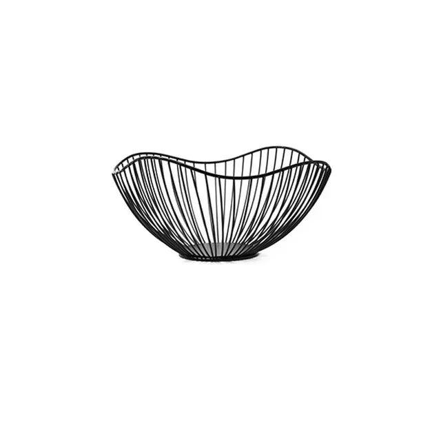 Metal Wire Fruit Basket – Iron Kitchen Storage Bowl Fruit Storage Basket Zpaxo Black B