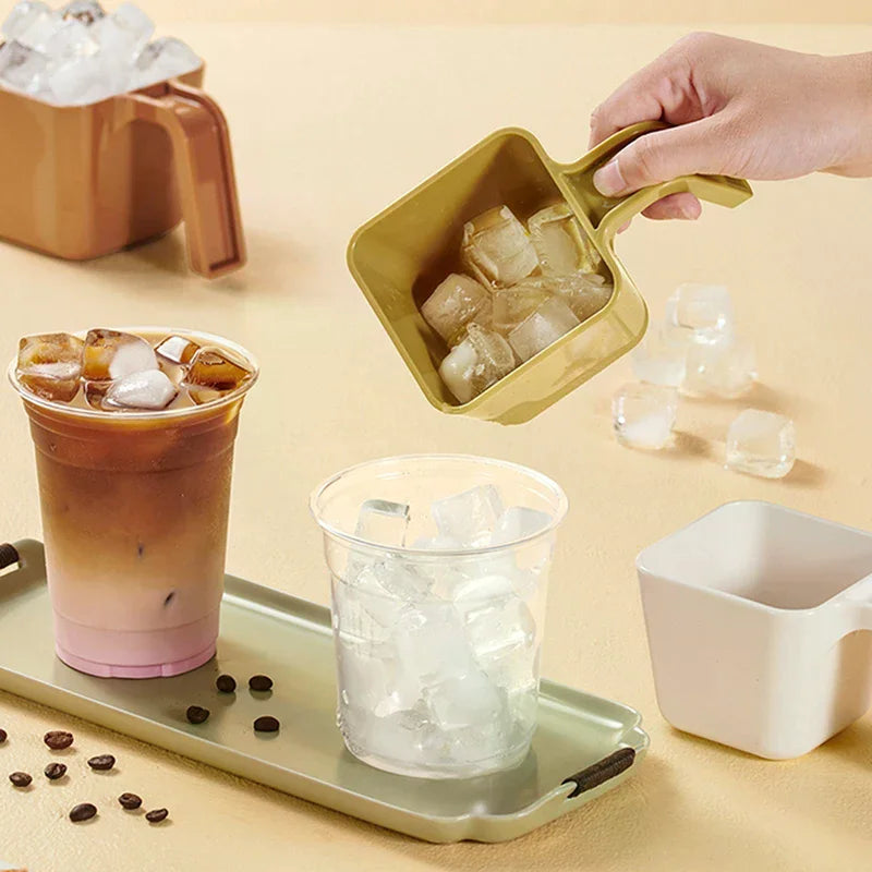 Coffee Shop Ice Shovel Gadget 280/350/470/590ML Ice Scoop Ice Shovel Plastic Square Ice Shovel Measuring Cup Zpaxo