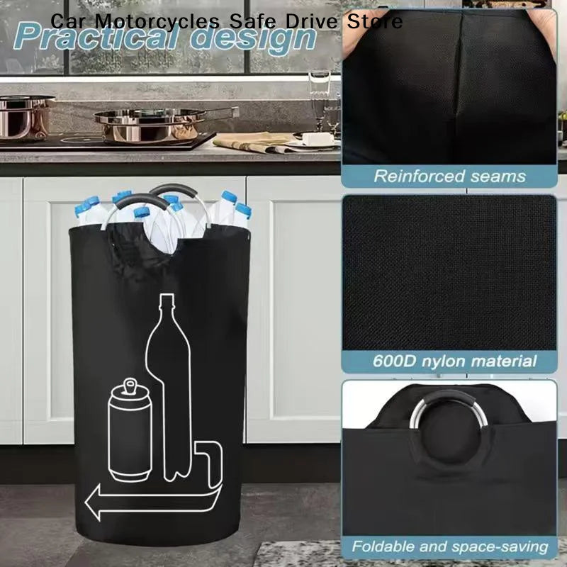 CMLarge Capacity Empty Bottle Storage Basket Folding Recycling Bin