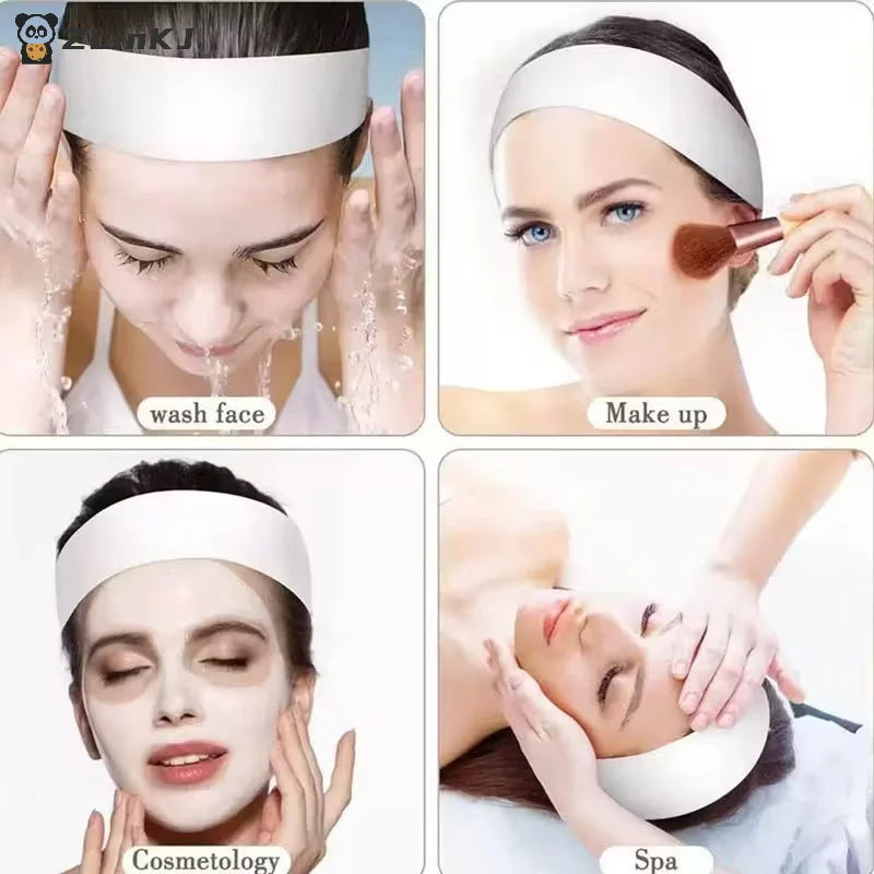 ▶10/50/100pcs Disposable Headbands Spa Salon Facial Headband Black White Pink Elastic Adjustable Magic Tape Skincare Accessory Zpaxo