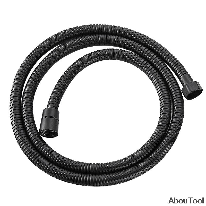 Black Hose Bathroom Shower Faucet Tube Stainless Flexible Plumbing Zpaxo