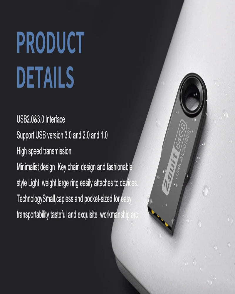 ZSUIT 100Pcs USB Flash Drive 16GB Metal Pen Drive 32GB Waterproof Memory Stick Free LOGO Cle USB Pendrive 128G Flash U-disk CSY Zpaxo