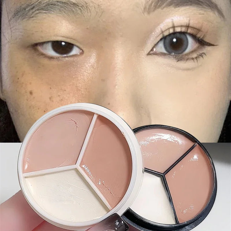3-Color Concealer Palette Coverage Cover Anti Dark Circle Freckle Zpaxo