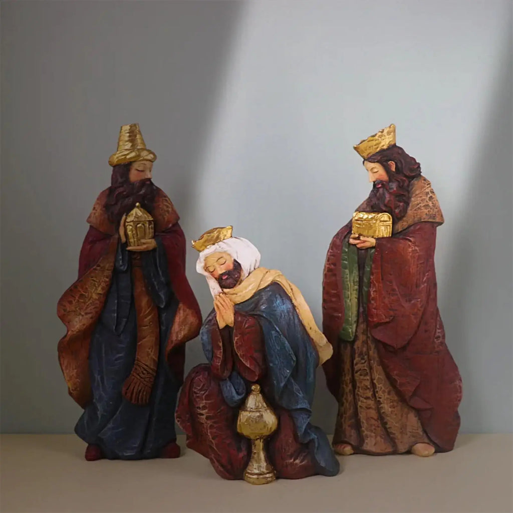 Nativity Scene Statue Resin Classic Religious Christmas Nativity Scene Ministures for Mother Children Adults Friends Porch Zpaxo