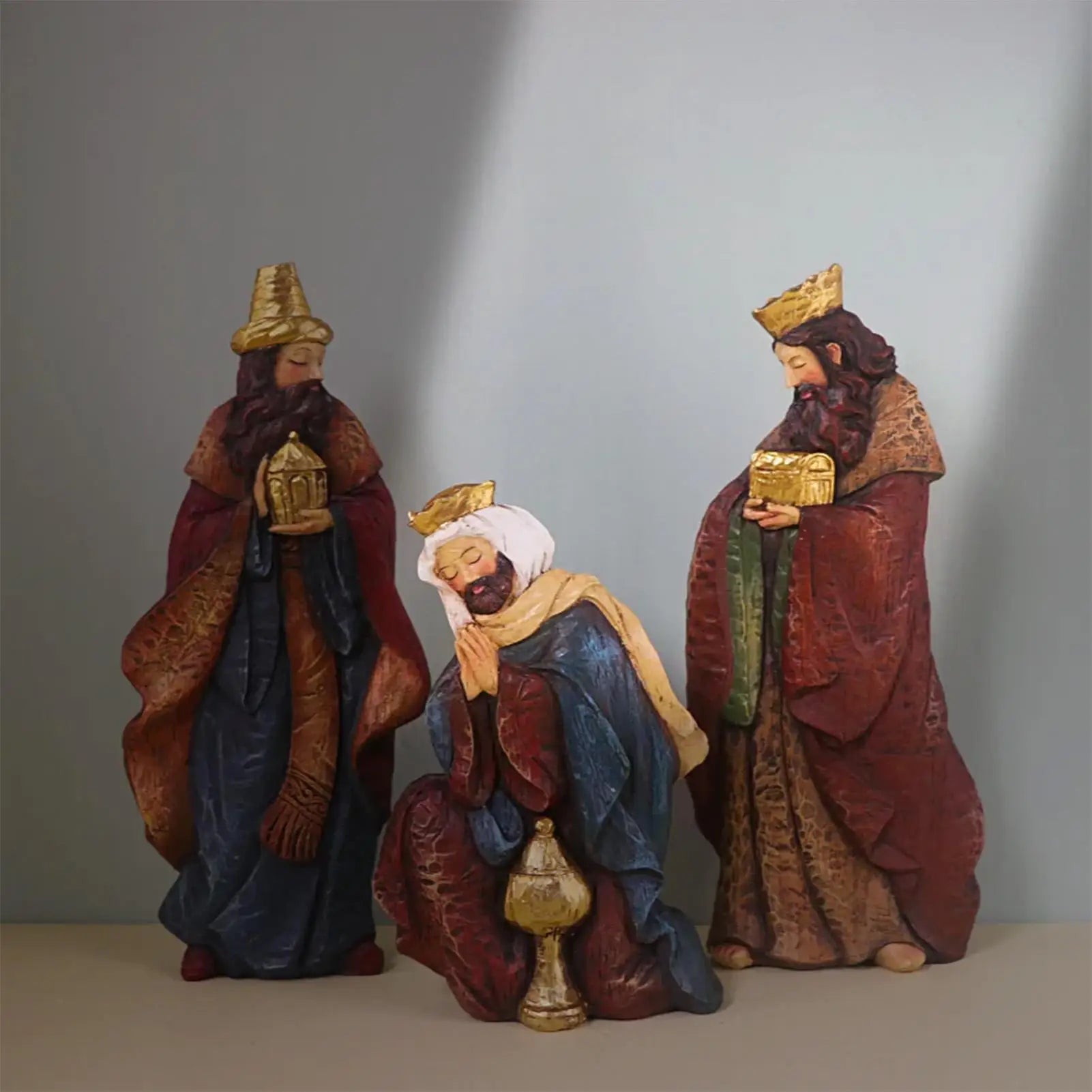 Nativity Scene Statue Resin Classic Religious Christmas Nativity Scene Ministures for Mother Children Adults Friends Porch Zpaxo