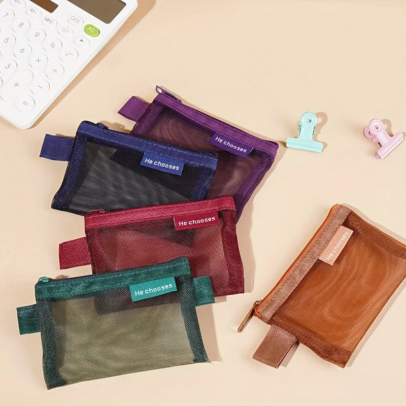 1 Mini Nylon Zipper Pouches Random Packable Lightweight Key Organizer