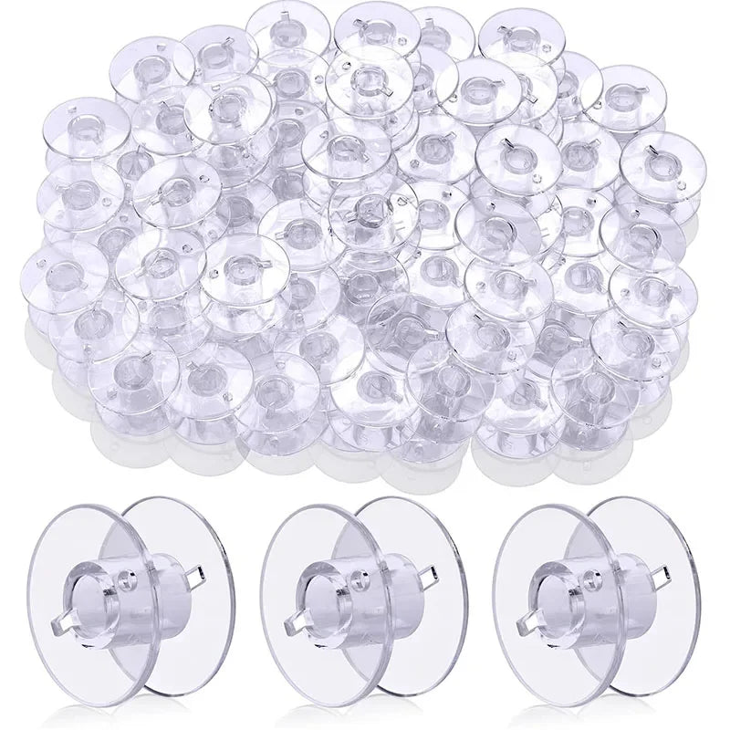 25Pcs Clear Sewing Machine Bobbins Spools Empty Bobbins Spools Plastic Storage Box For Household DIY Sewing Accessories Tools Zpaxo 25Pcs Bobbins