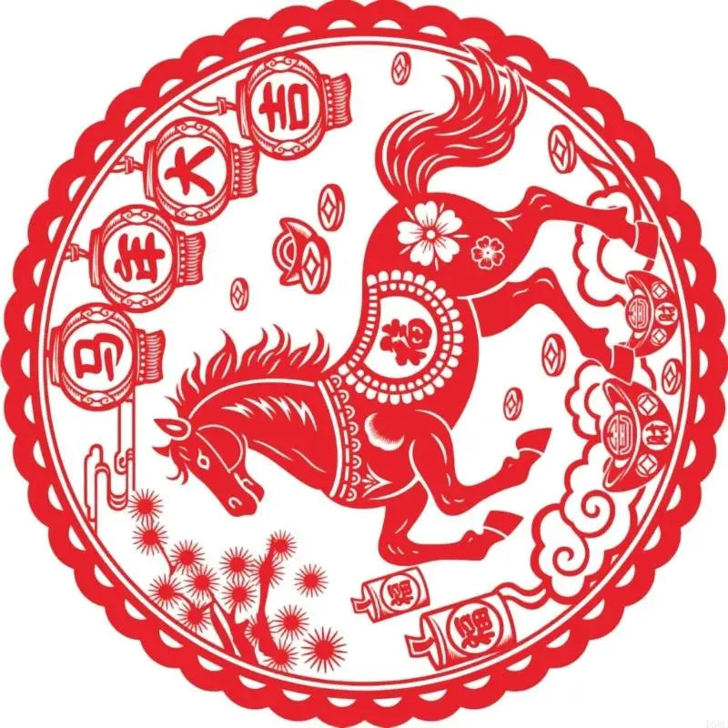 Paper Cut PVC Window Sticker Clings Chinese Year Decoration