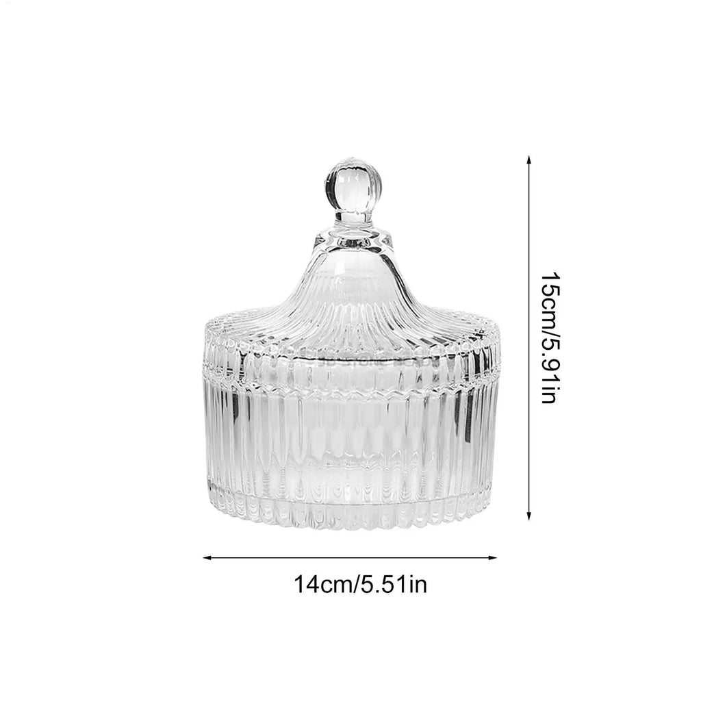 Dusting Powder Container Glass Makeup Puff Box Body Jar Lid Women