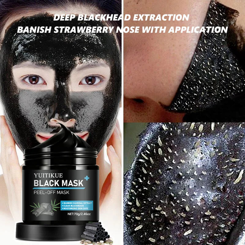 YUITIKUE Bamboo Charcoal Peel-Off Black Mask – Pore Purifying Peel-Off Face Mask Zpaxo Default Title