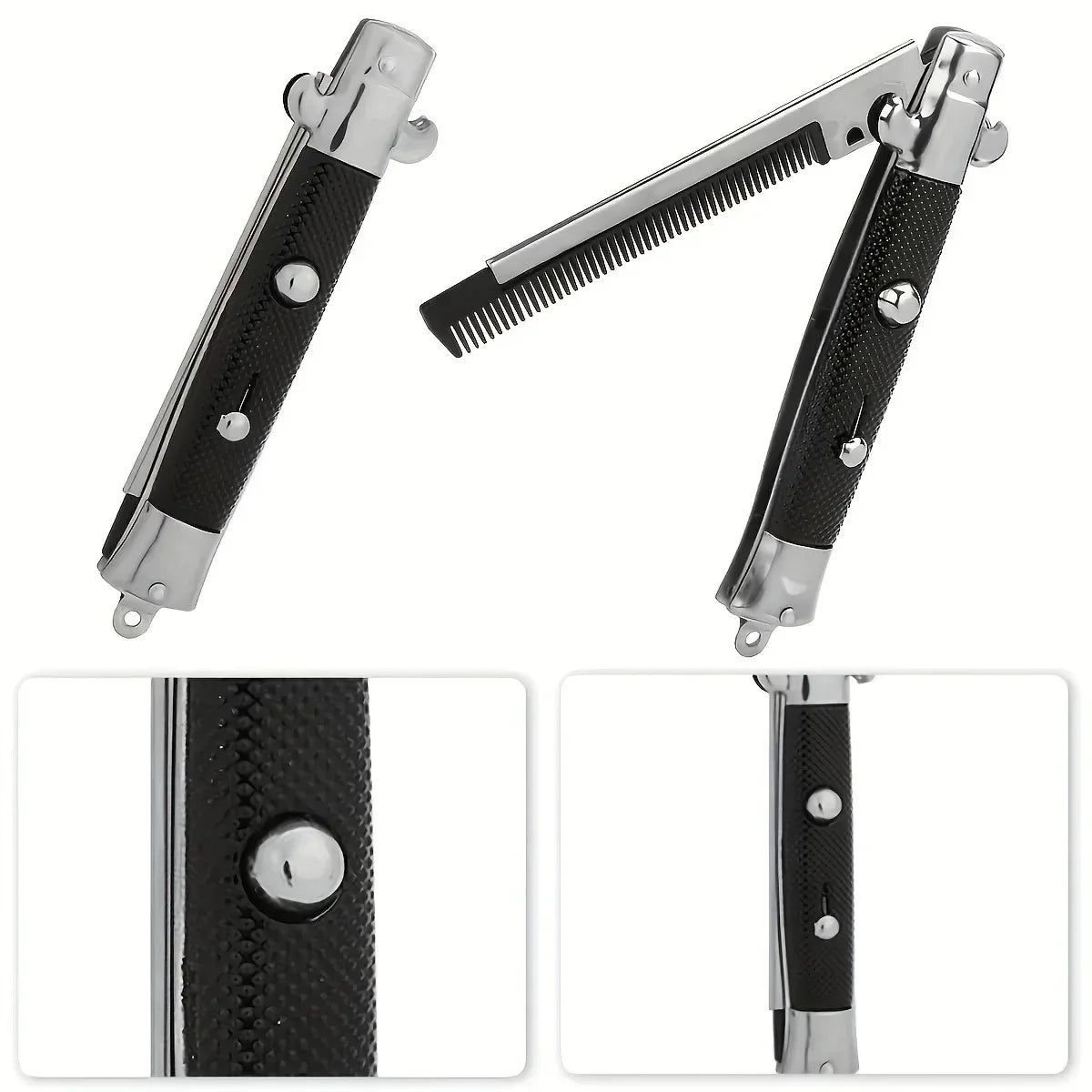 Folding Spring Comb Automatic Combs Foldable Knife Brushes Hair Trimmer Comb Brush Accessories Butterfly Mens Pocket Knife Comb Zpaxo