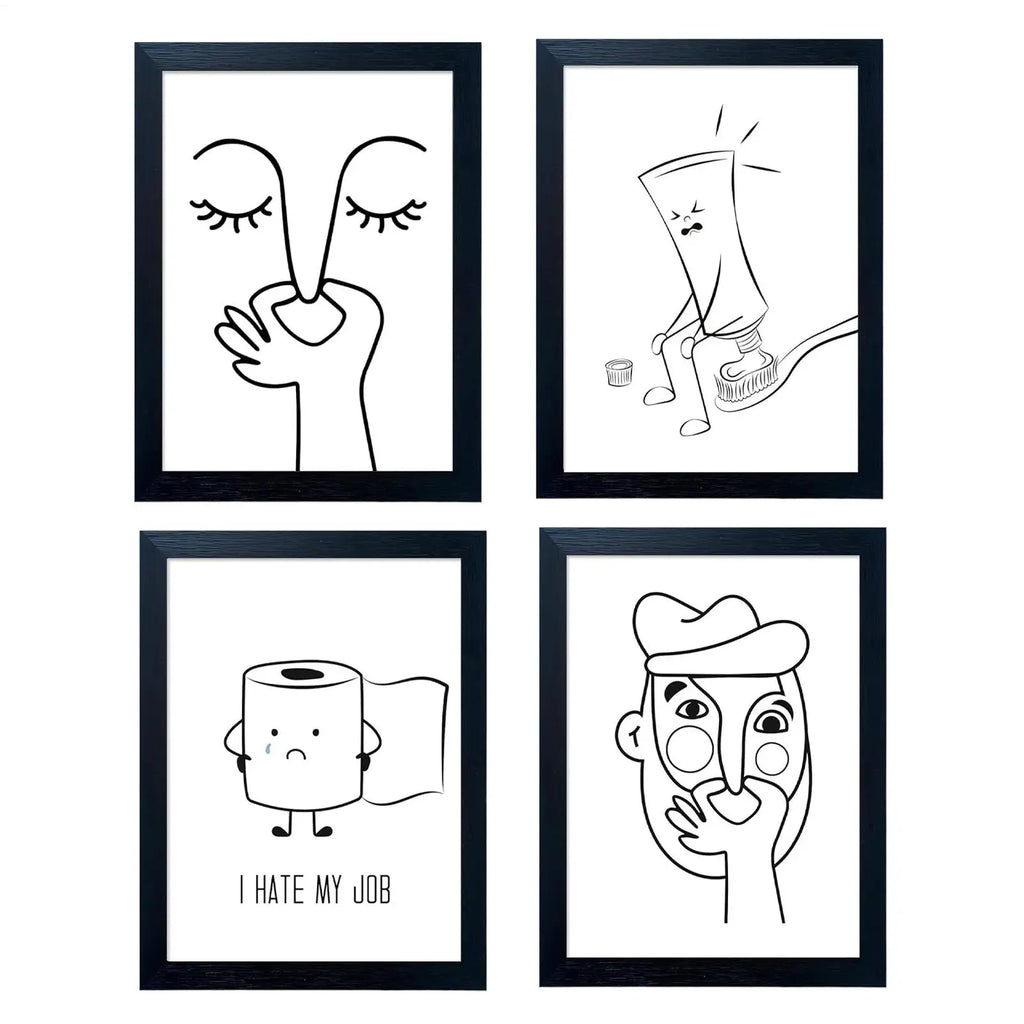 Funny Bathroom Wall Decor 30x40cm Unframed Poster Humorous Pinching