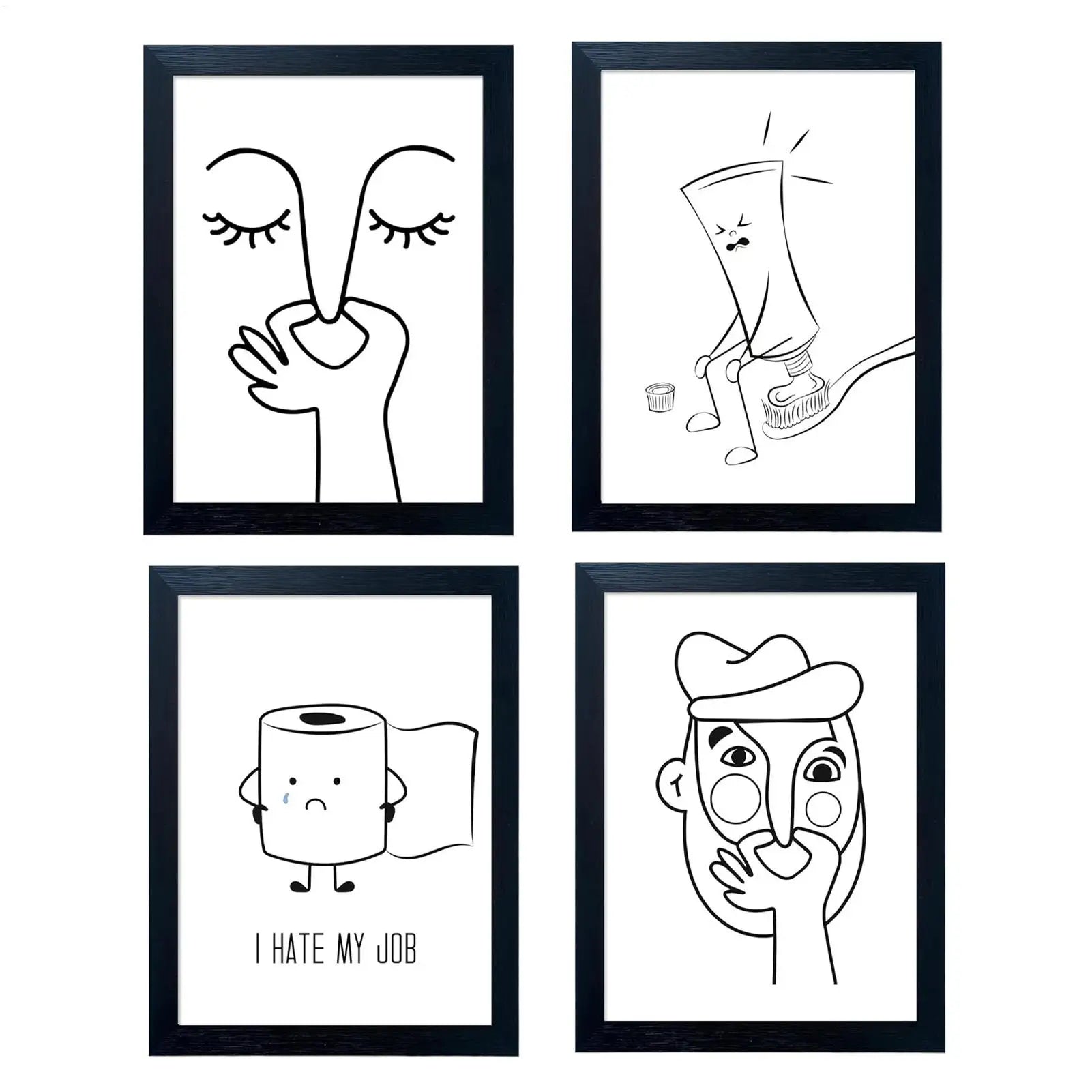 Funny Bathroom Wall Decor 30x40cm Unframed Poster Humorous Pinching