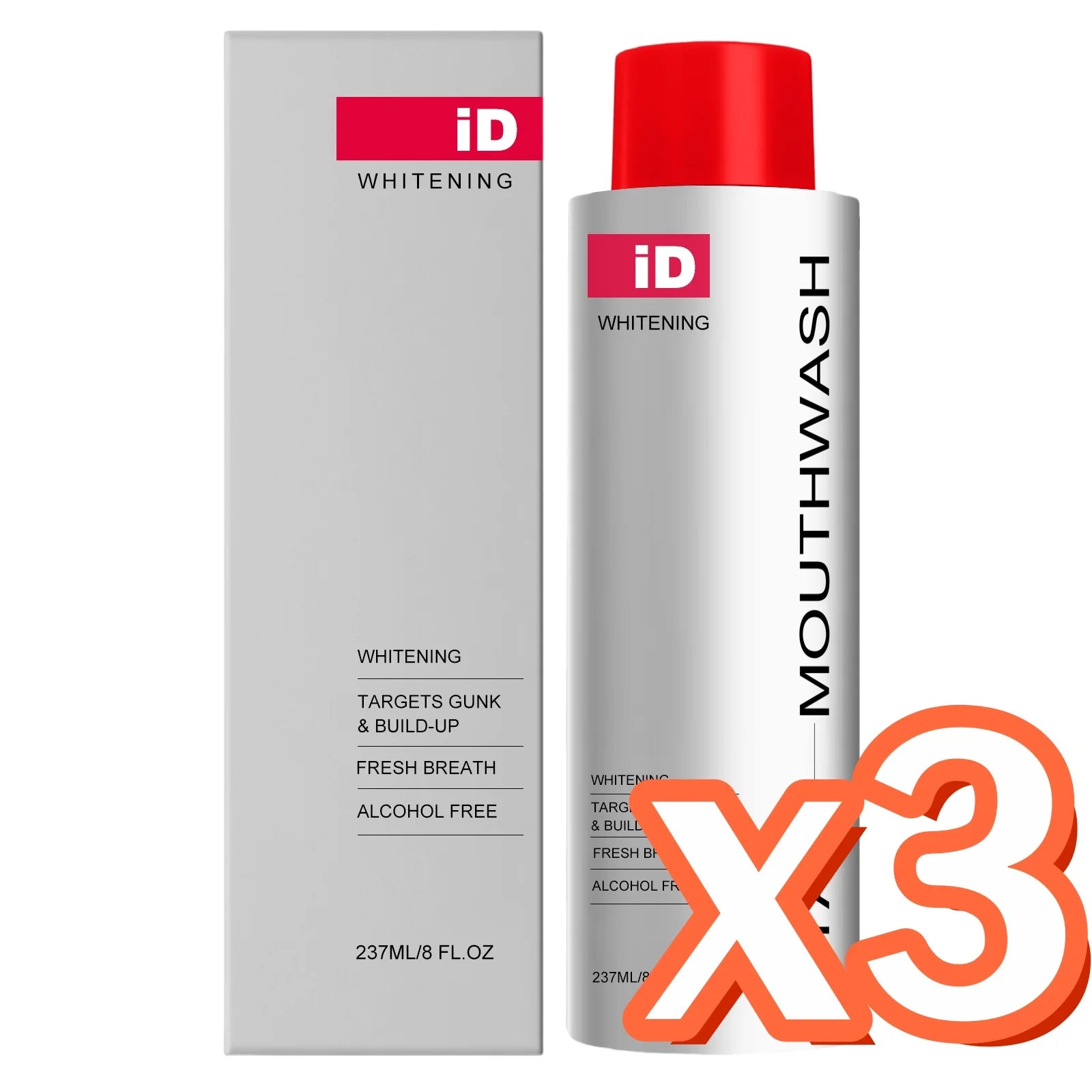 Teeth Whitening Menthol Mouthwash | Freshen Breath & Reduce Stains Whitening Mouthwash Zpaxo 237ml Boxed x 3 One Unit adults