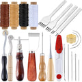 Leather Sewing Kit, Leather Stitching Kit with Sewing Awl, Needles, Waxed Thread, Upholstery Repair Kit, Heavy Duty Sewing Tool Zpaxo Leather Tool Set