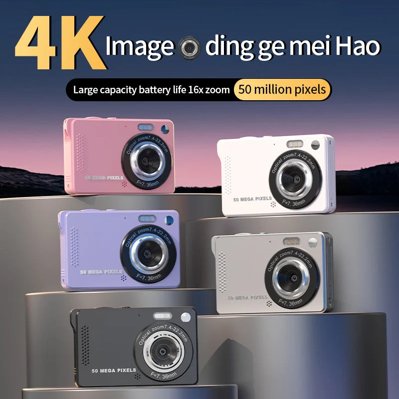 4K Digital Camera Autofocus Vlogging HD 50MP Student 2 8'' Large Zpaxo