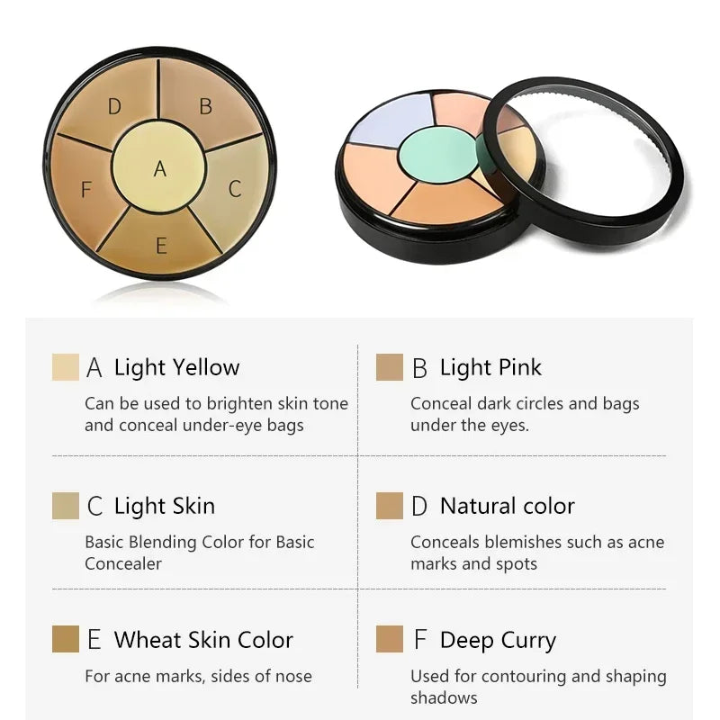 3/6-color Concealer Palette with/No Brush Cream Texture Moisturizer Concealer Modify Enhance Contours Lasting Makeup Waterproof Zpaxo