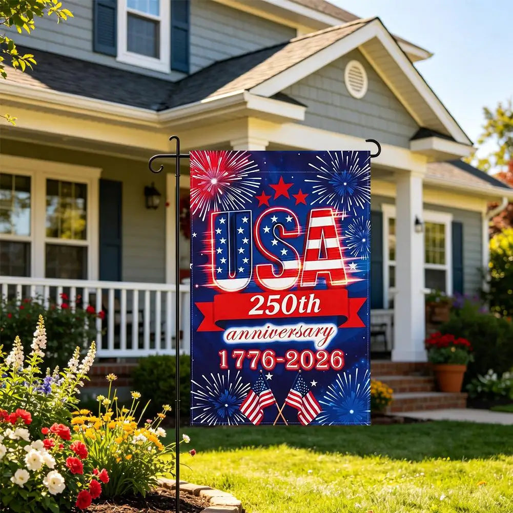 250th USA Anniversary Garden Flag 1776-2026 | Patriotic Yard Decor Patriotic Garden Flag Zpaxo