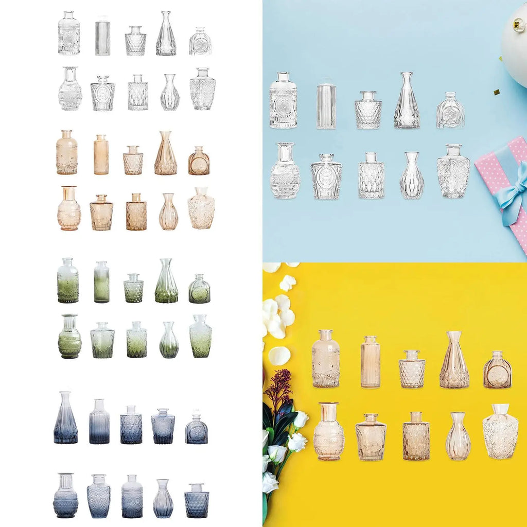 10Pcs Glass Bud Vases Cute Mini Flower Vases Centerpieces Fashion Home Decor Zpaxo