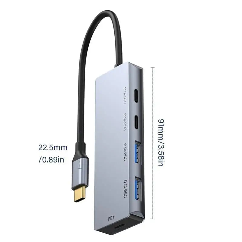 652F 4 Port USB C Expansion Dock Fast Speed 10Gbps Data Transfer Zpaxo