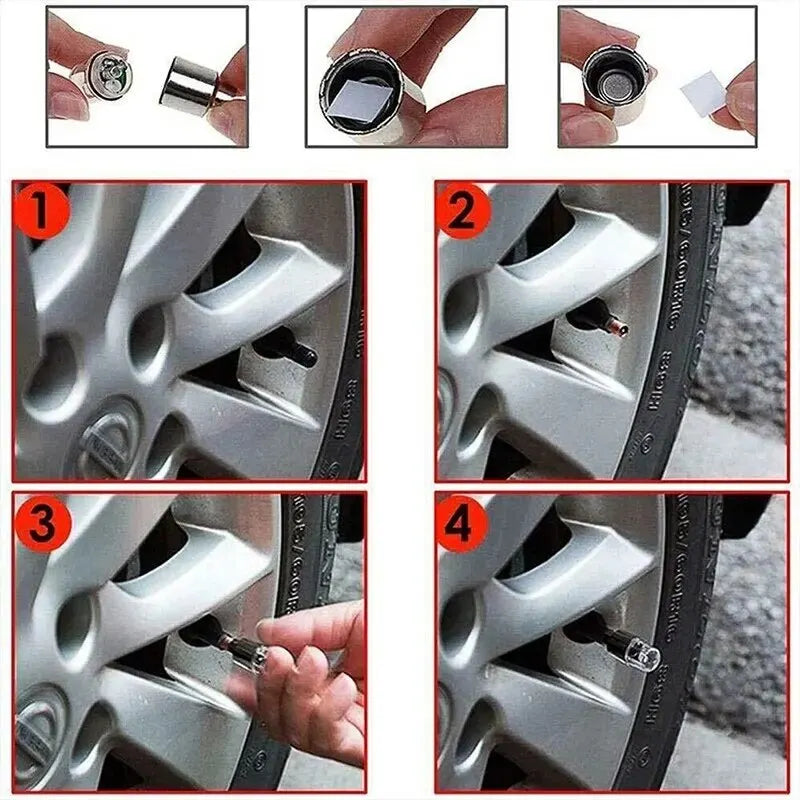 LED Tire Valve Cap Lights – Waterproof for Cars, Bikes & Motorcycles