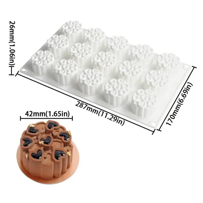 Heart-Shaped Silicone Rose Cake Mold – Mousse & Chocolate