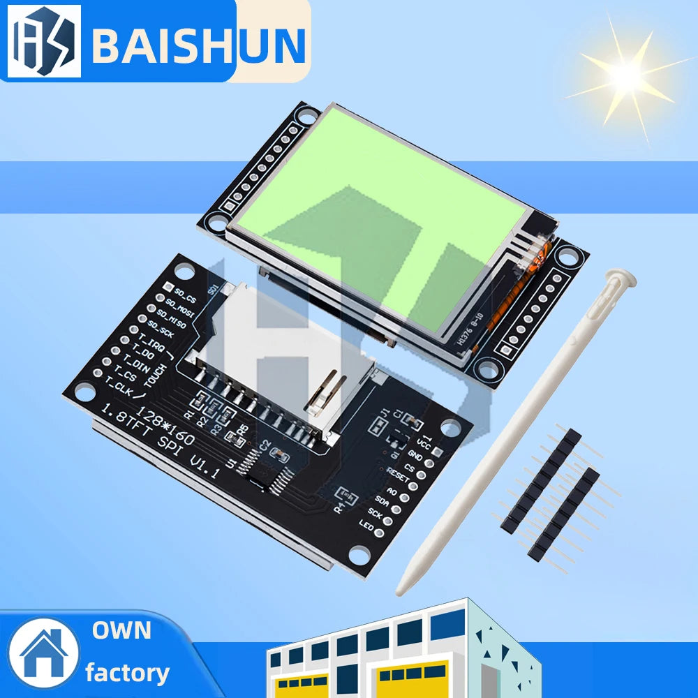 1.8 Inch TFT LCD Module LCD Screen Module With Touch SPI Serial 51 Driver 4 IO ST7735S Driver TFT Resolution 128*160 For Arduino Zpaxo
