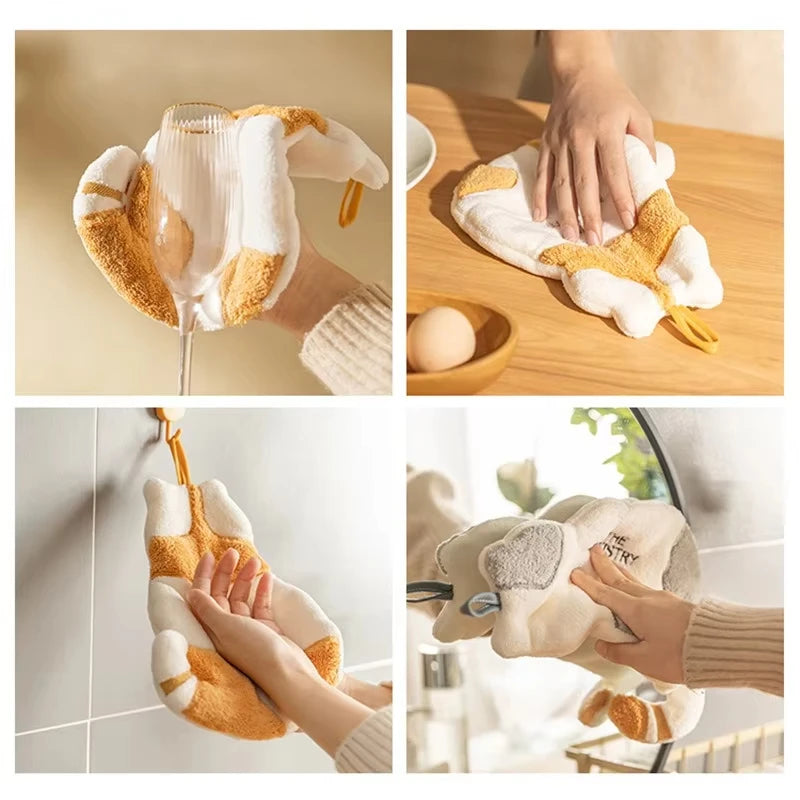 Cute Cat Hand Towel – Soft Absorbent Hanging Kitchen & Bath Decorative Hand Towel Zpaxo