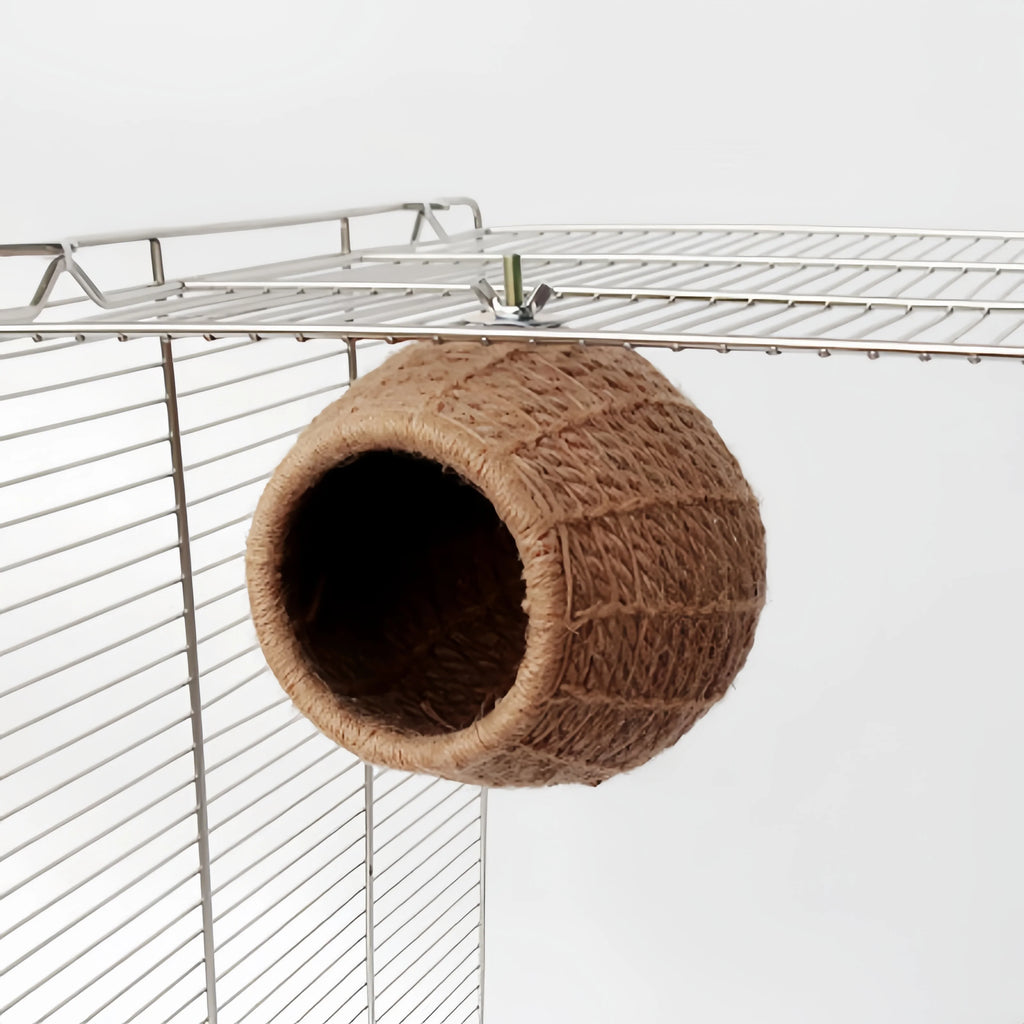Bird Nest Cage Handmade Hemp Rope Breeding Nests Hatch House Budgie