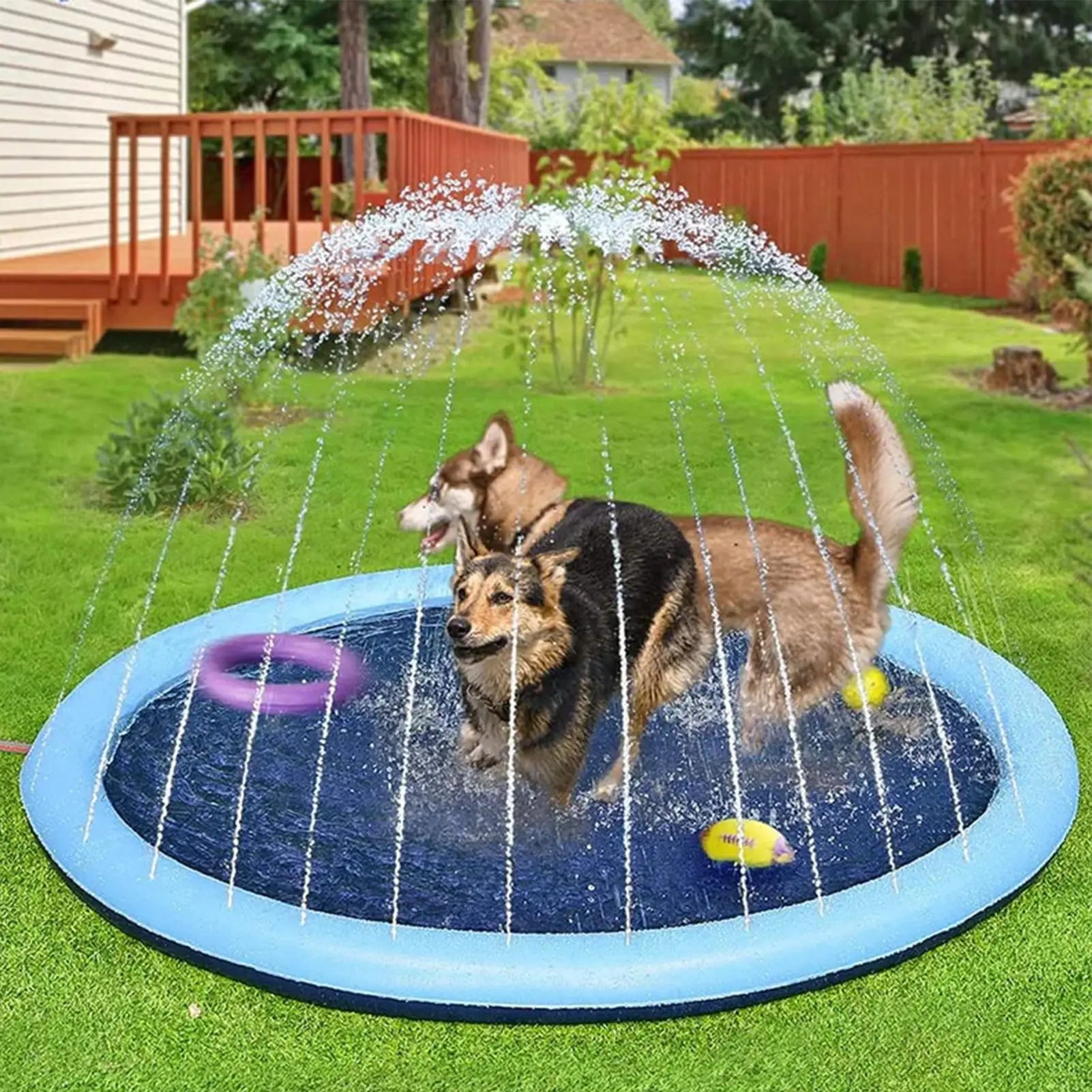 Sprinkler Water Play Mat Kids Reusable Non Slip Outdoor Pad Game Toys
