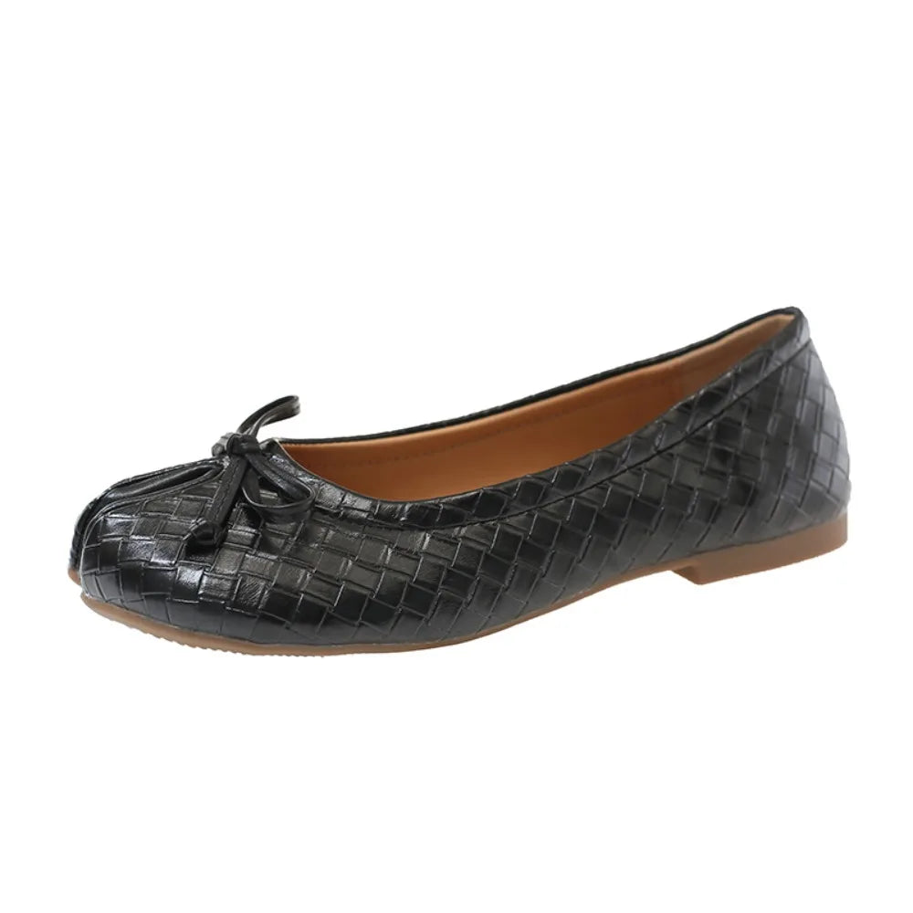 Korean Women's Split-toe Loafers Shallow Cut Ballet Flat Slip-ons