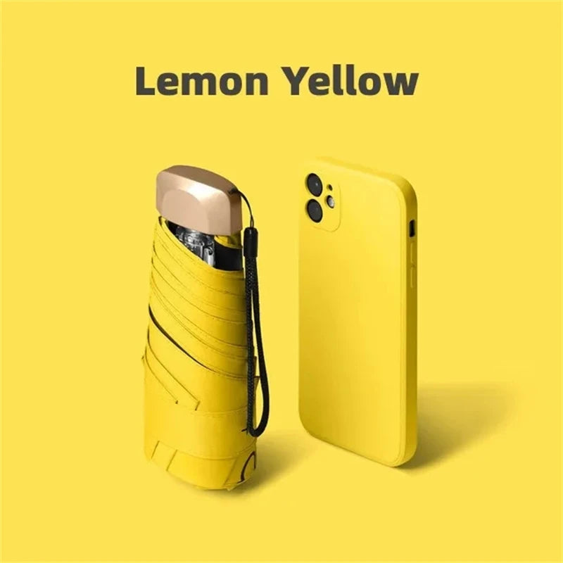 Mini 55 Off Sun Umbrella Small Pocket Rain Vinyl Folding UV Zpaxo YELLOW 6K Aluminum