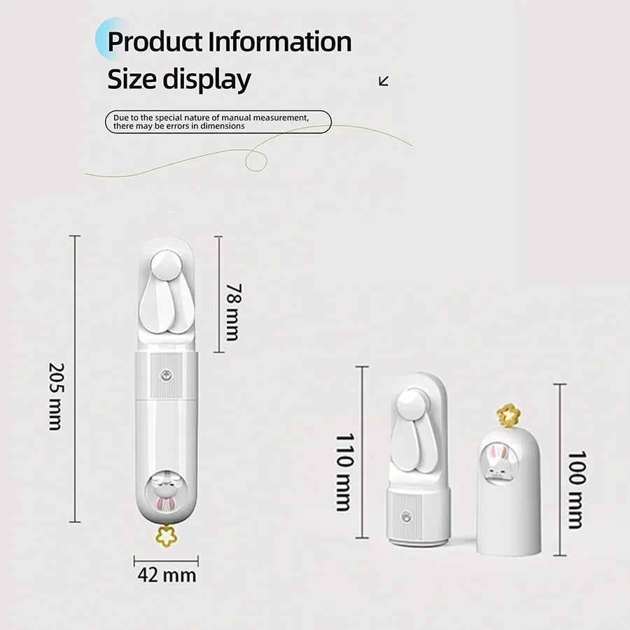 Mini Portable USB Rechargeable Handheld Fan – 2000mAh Battery Portable Handheld Fan Zpaxo
