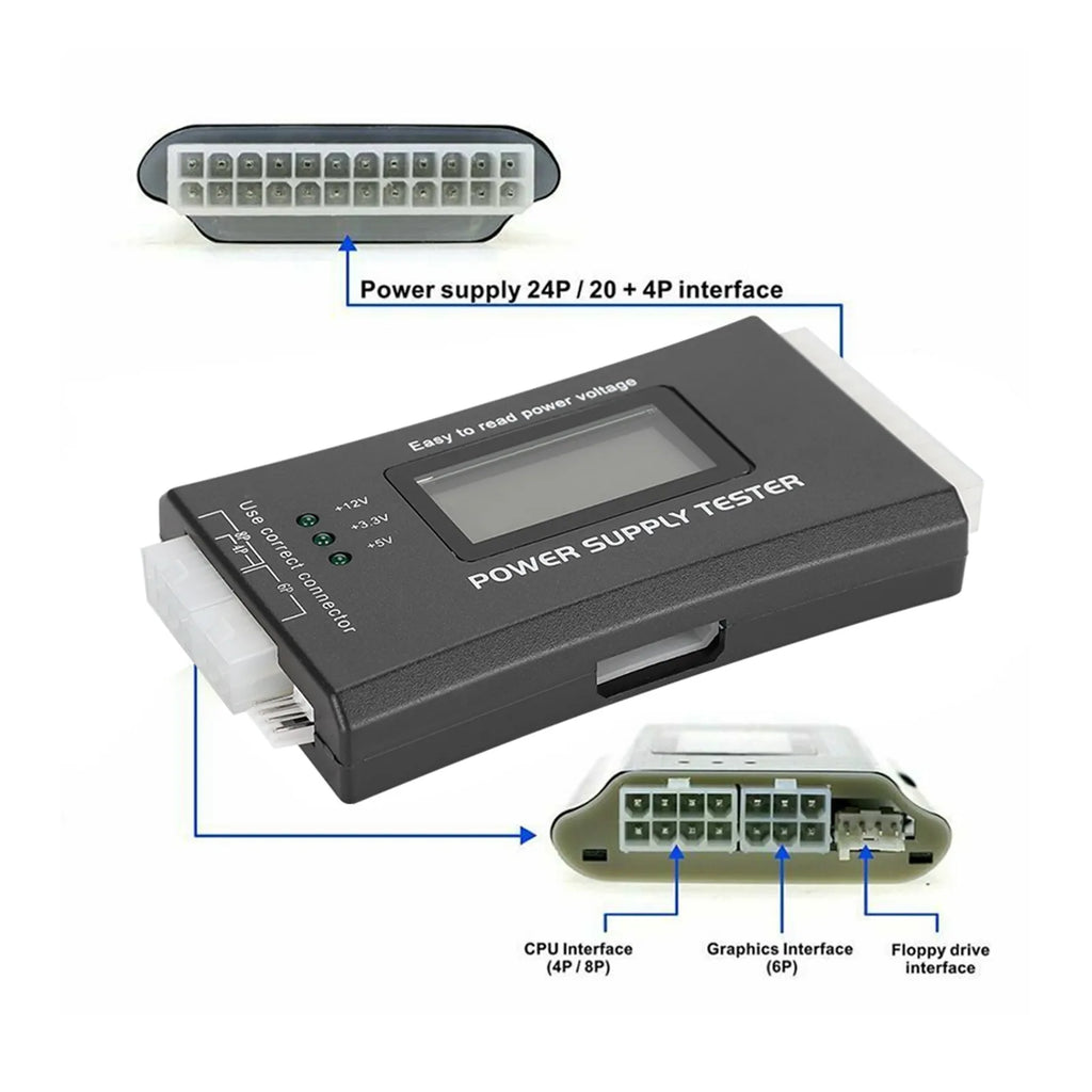 ATX Power Supply Computer Host Inspection Maintenance Tester Tool LCD