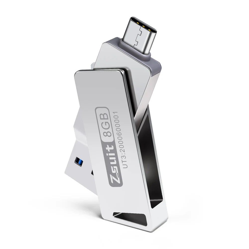Zsuit 10Pcs/Lot OTG 32G USB Flash Pen Drive Metal Memory Stick Usb 3.0 Flash Disk 064G 128G USB3.0 Dual C Pendrive Type c U Disk Zpaxo usb 3.0-64GB GRAY