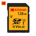 KODAK SD Card for Camera High Speed 100MB/s C10 Memory Card 32GB 64GB 128GB 256GB SDXC A1 U3 V30 UHS-I sdcards for 4K HD SLR DV Zpaxo 128 GB