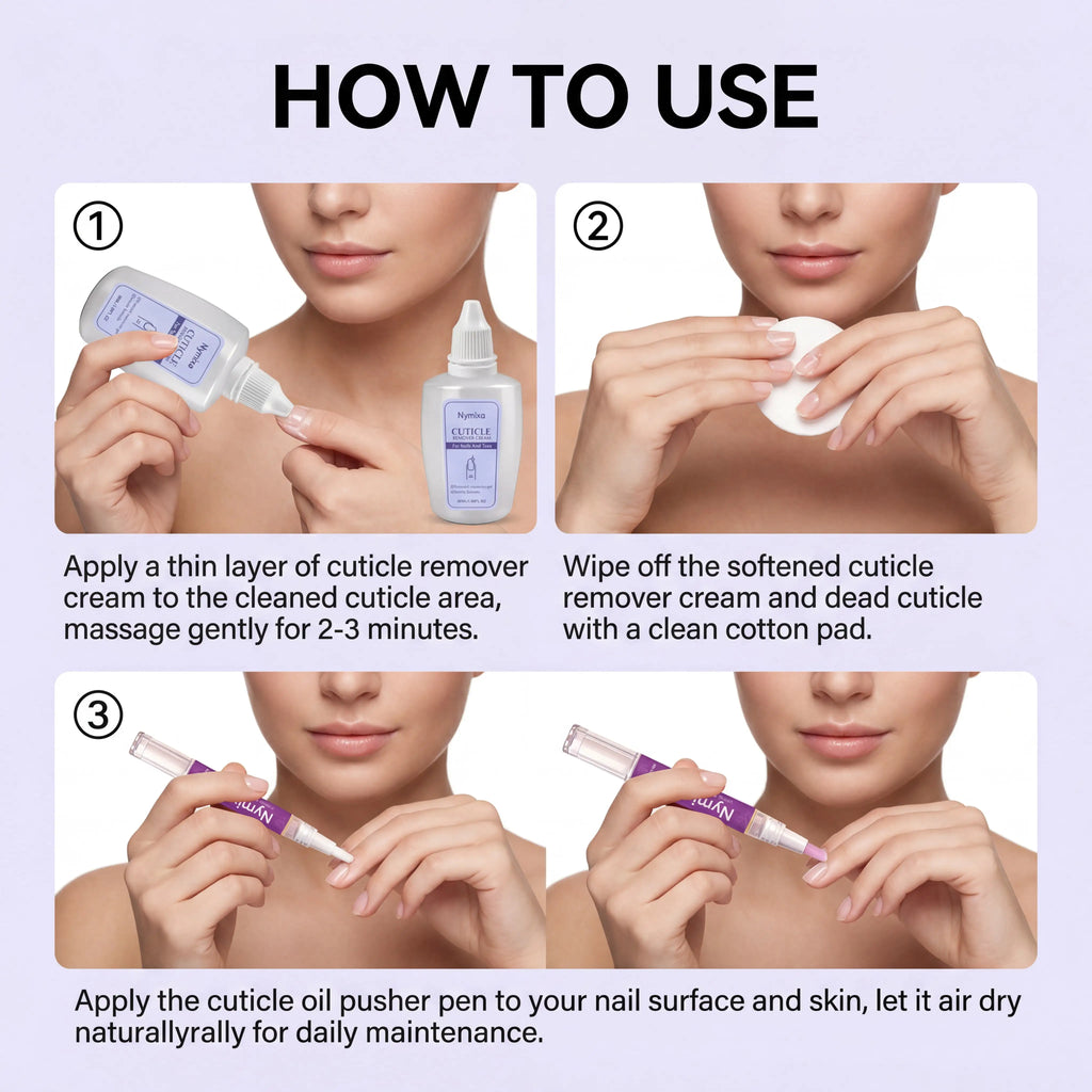 Cuticle Care Kit with Cuticle Oil Pen Long Lasting Moisturization Dry Skin Remedy Gentle Nourishing Nail Care Kit Hand Foot Use Zpaxo