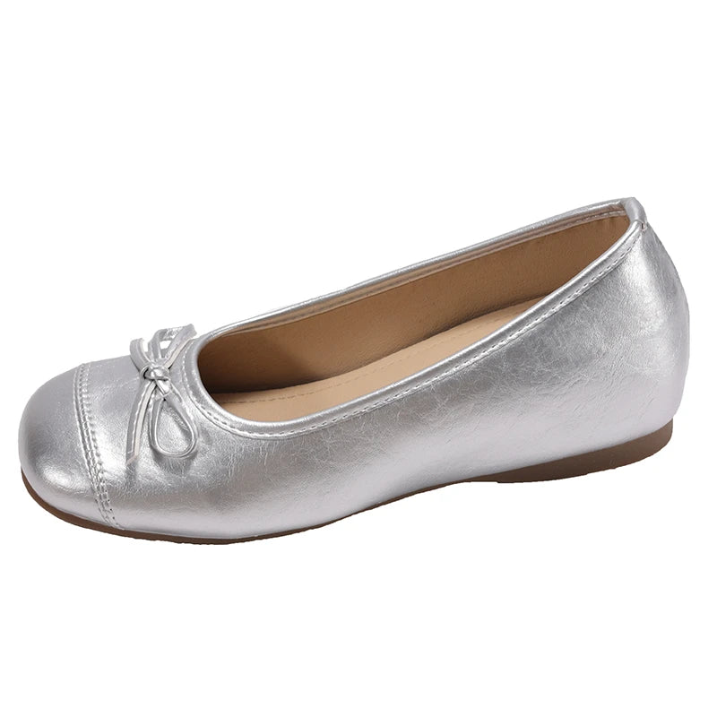 Bow Women Ballet Flats Shoes Casual Shallow Loafers Shoes Elegant Women's Sandals 2025 Summer Comfort Sneakers New Woman Shoes Zpaxo