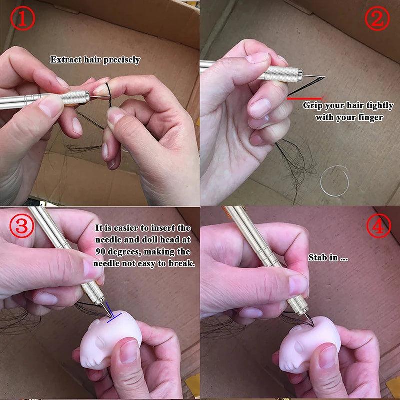 Doll Hair Reroot Needle Kit Repaint Baby Head Reborn Hair Rooting Tools Wig Making Supplies Accessories Set Zpaxo