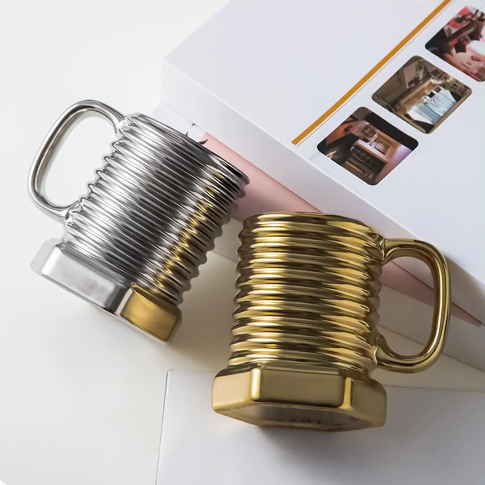 Spiral Hexagonal Coffee Mug Screw Design Heat Resistant Drinkware