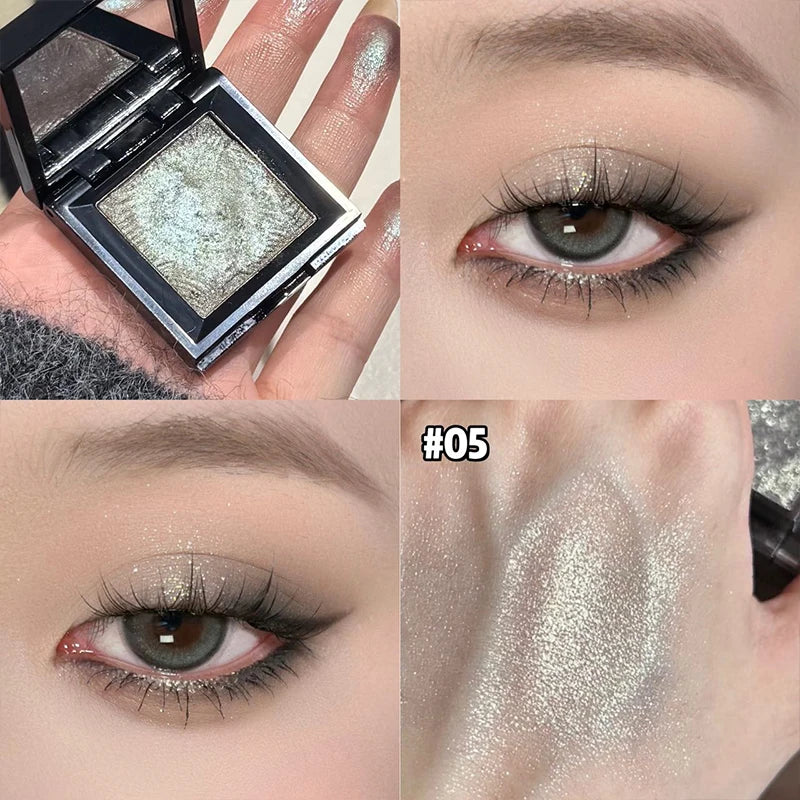 Metallic Glitter Pearlescent Eyeshadow Cream Purple Sparkling Mousse Shimmer Highlighter Mashed Potato EyeShadow Palette Makeup Zpaxo 05