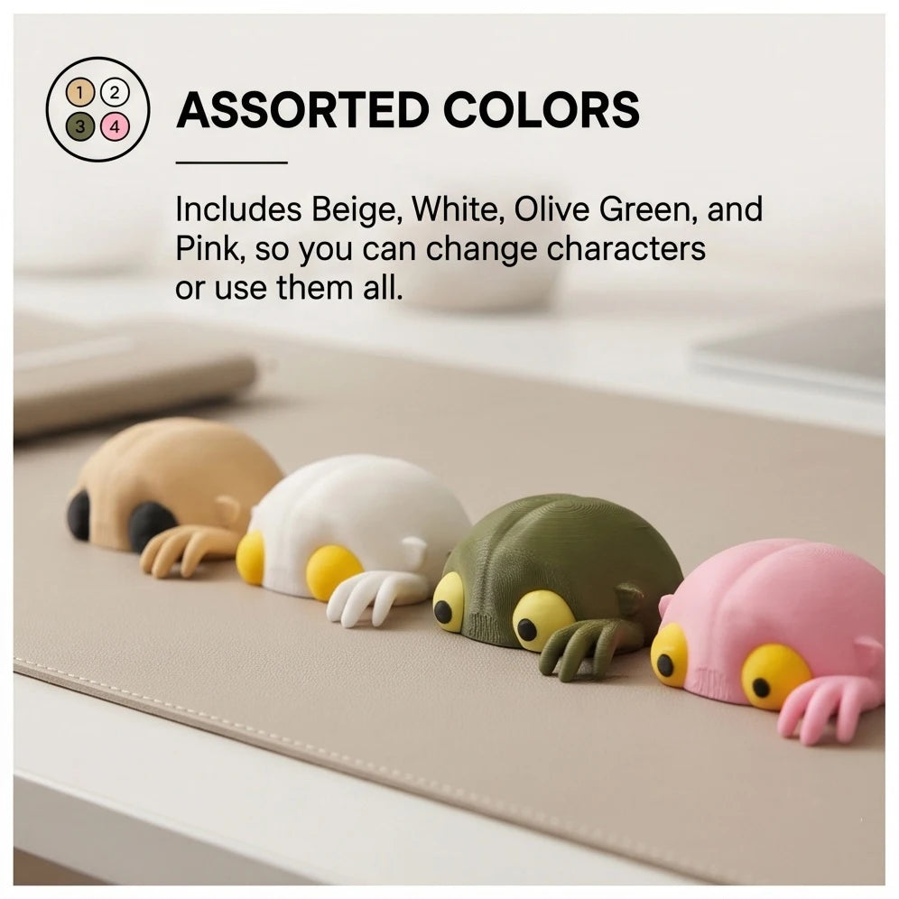 Cute Monitor Companion Figurines 4-Piece Desk Decor Adorable