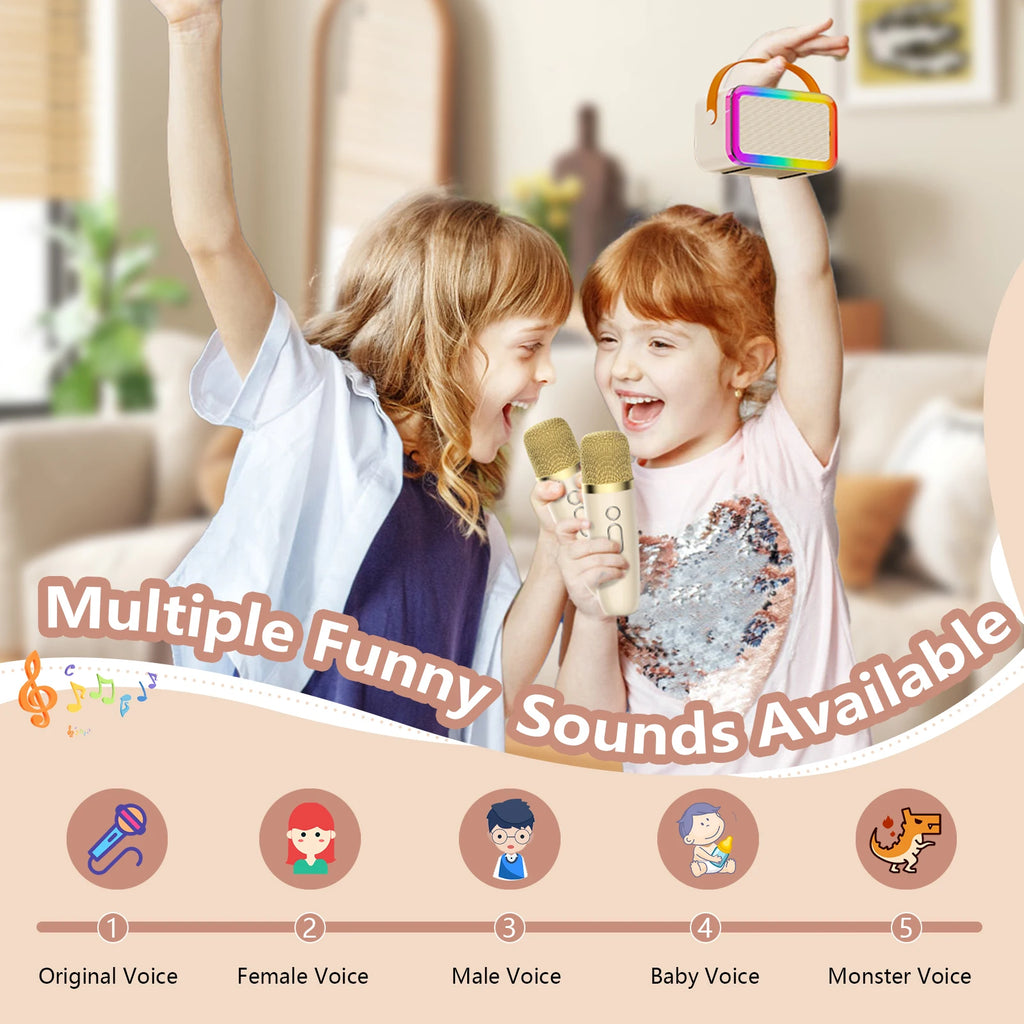 Karaoke Machine Kids Adults Portable Bluetooth Speaker 2 Wireless