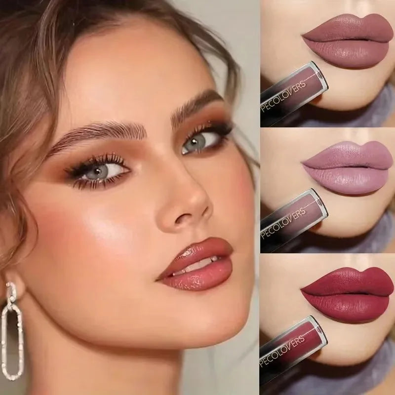 Velvet Matte Lipstick Sexy Red Lip Gloss Waterproof Long Lasting Easy Coloring Non-fading Non-stick Cup Liquid Lip Stick Zpaxo