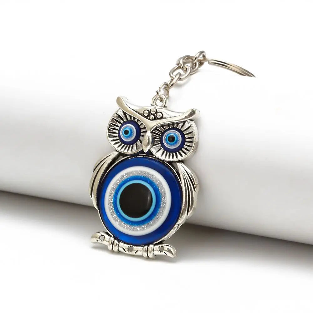 Crystals Hanger Evil Eye Owl Blue Protection Fashion Jewelry Car Keychain Car Pendant Car Accessories Zpaxo