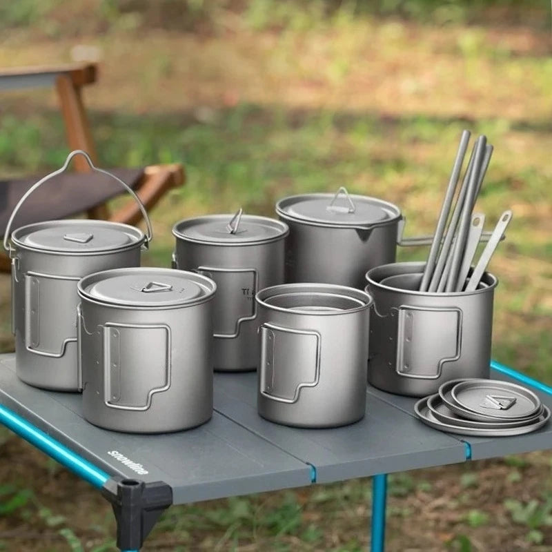 Outdoor Titanium Lightweight Portable Tea Coffee Cup Folding Handle